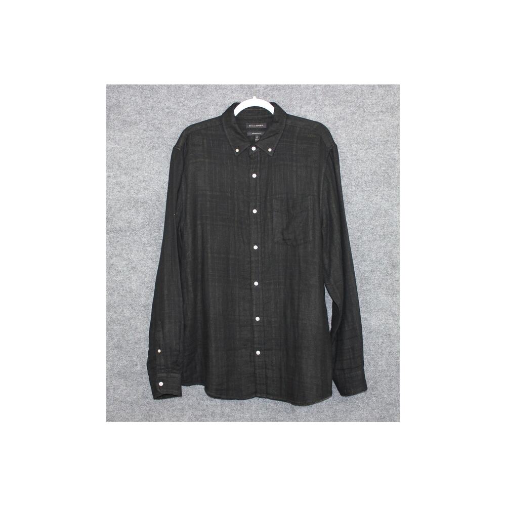 Banana Republic Shacket Men's XL Black & Green Luntucked Slim Fit Long Sleeve